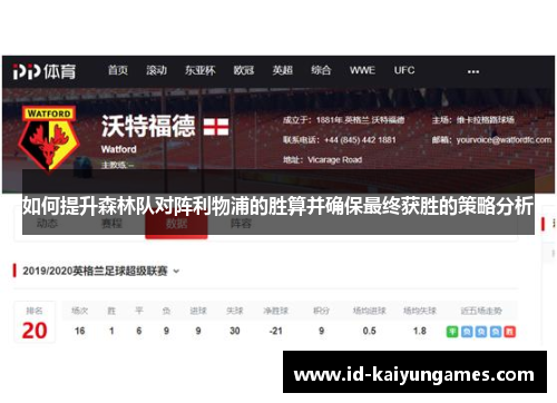 如何提升森林队对阵利物浦的胜算并确保最终获胜的策略分析 如何提升森林队对阵利物浦的胜算并确保最终获胜的策略分析